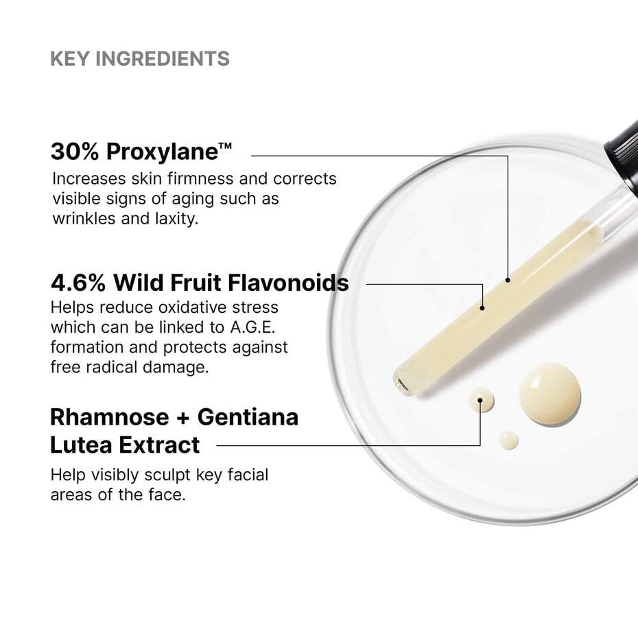 Product with key ingredients listed on a white background