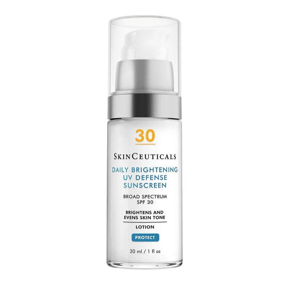 SkinCeuticals Daily Brightening UV Defense Sunscreen bottle on a white background
