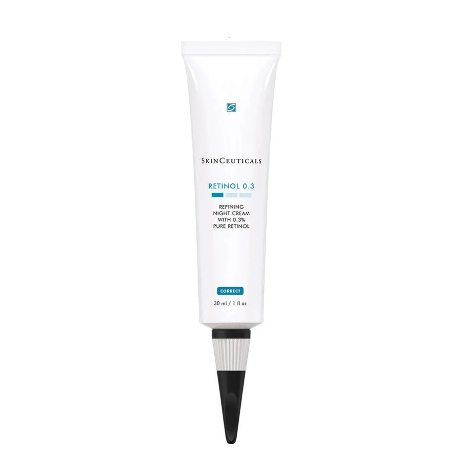 SkinCeuticals Retinol 0.3 night cream tube on a white background