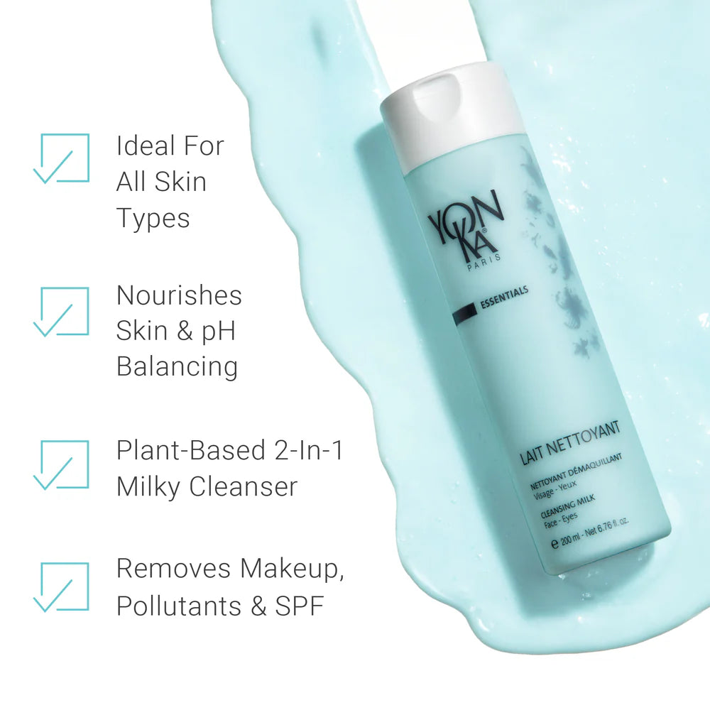 Yon-Ka skincare product with text highlighting its benefits on a white background