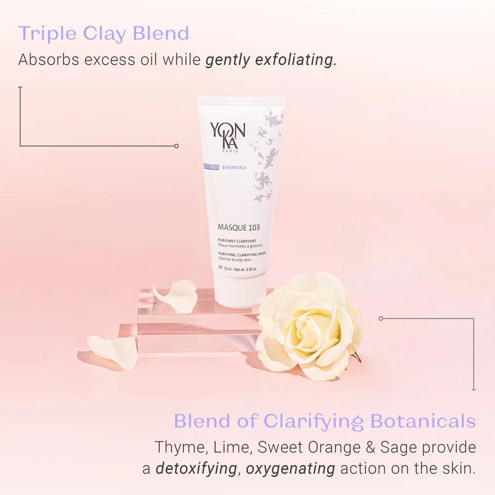 YONKA skincare product with a rose on a pink background