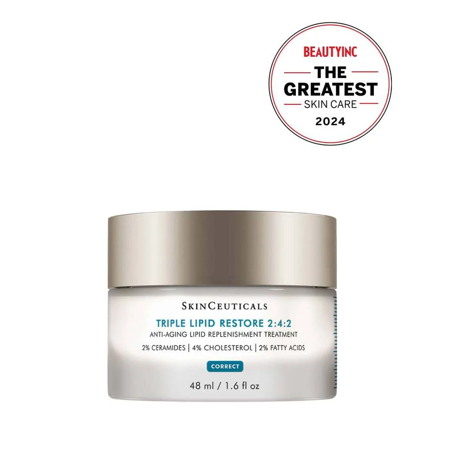 Skinceuticals Triple Lipid Restore jar with Beautyinc award on a white background
