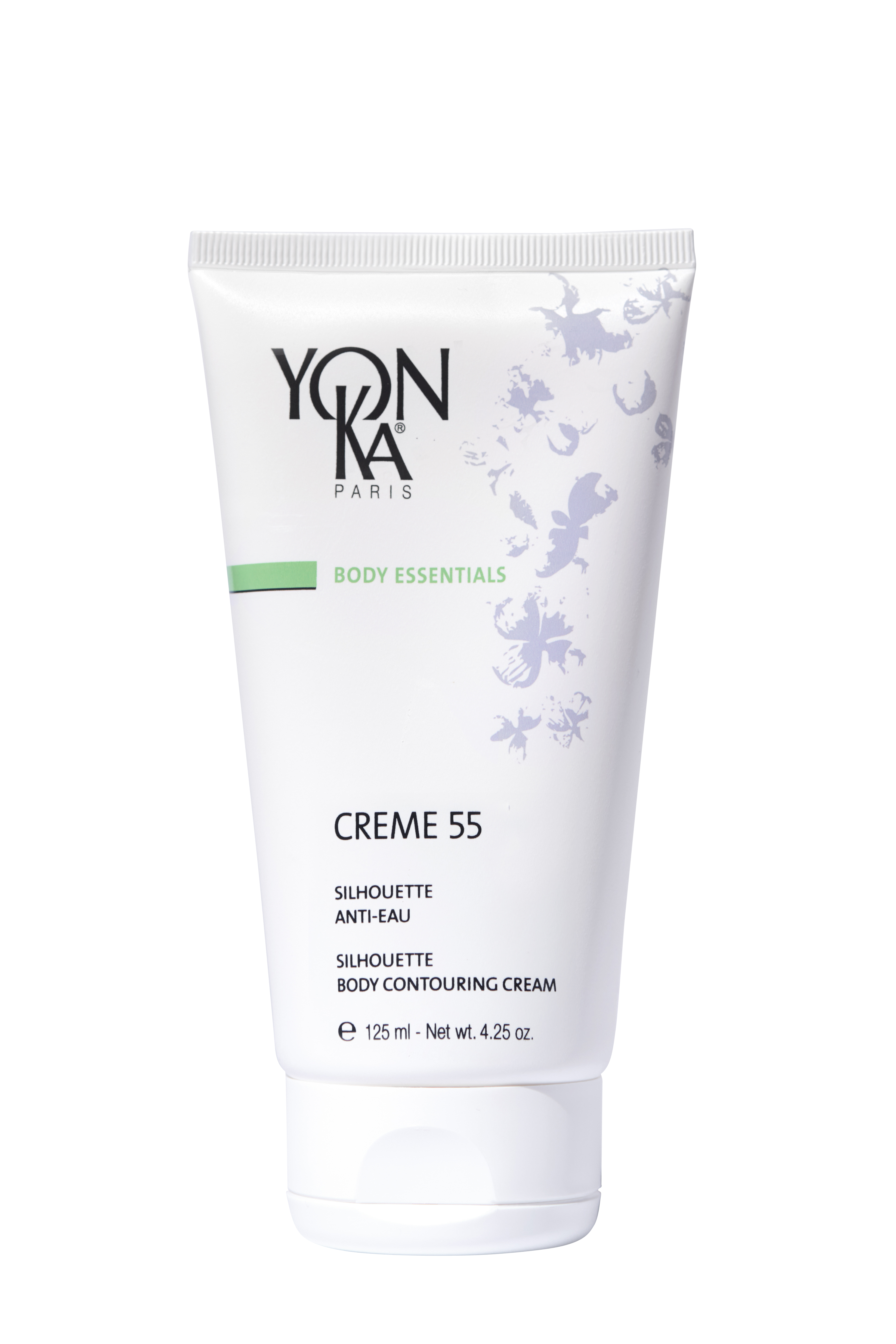 Yon-Ka Creme 55 body contouring cream tube on a white background