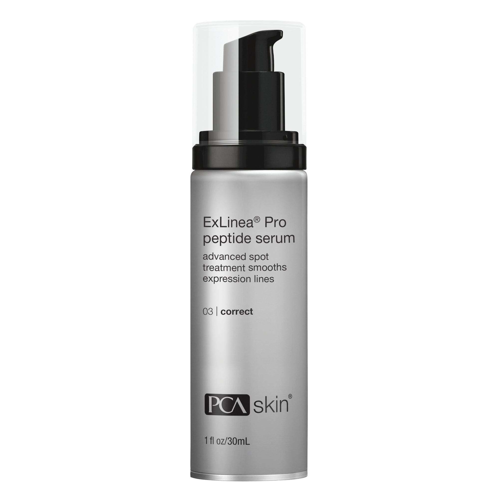 PCA Skin ExLinea Pro peptide serum bottle on a white background