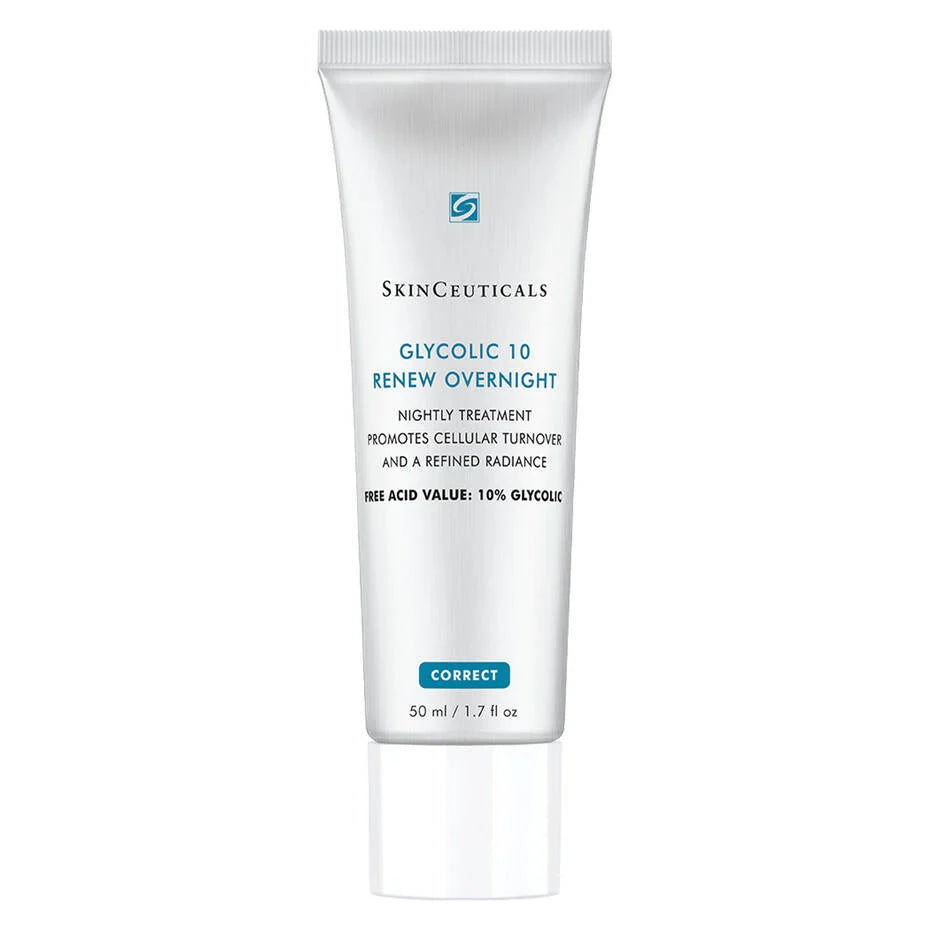 Skinceuticals Glycolic 10 Renew Overnight skincare tube on a white background