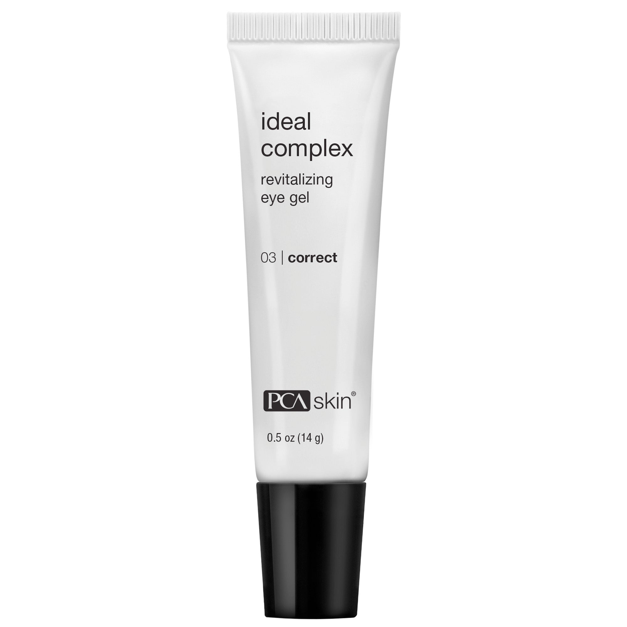 PCA Skin ideal complex revitalizing eye gel tube on a white background