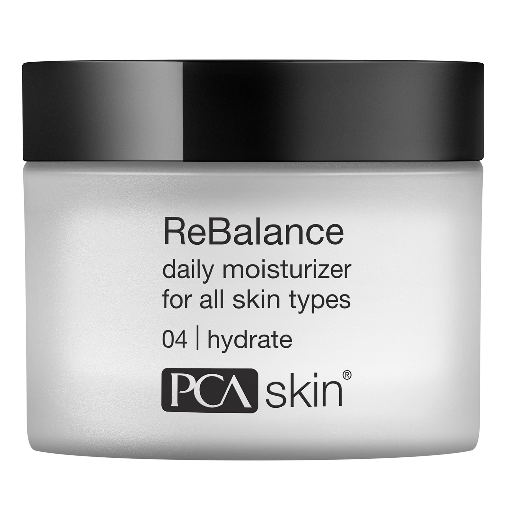 Jar of PCA Skin ReBalance daily moisturizer on a white background