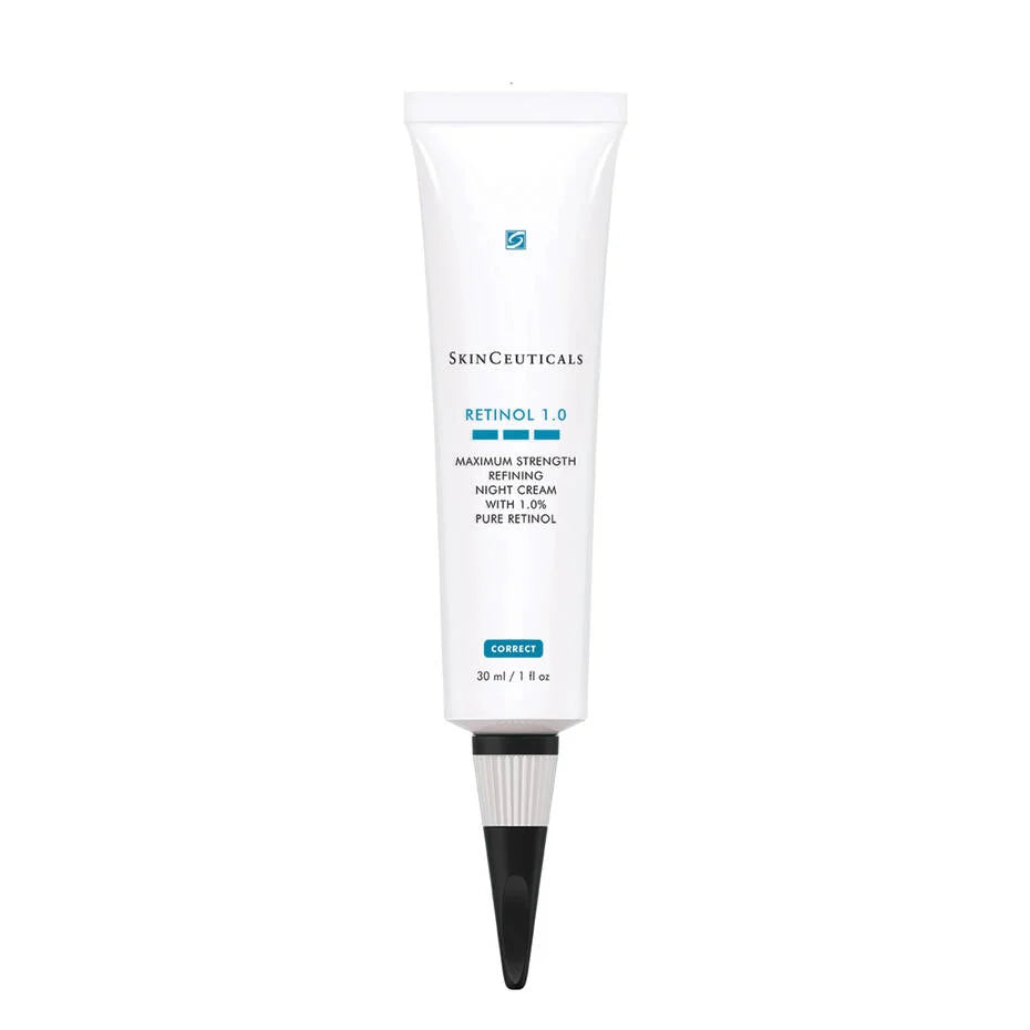 SkinCeuticals Retinol 1.0 skincare tube on a white background