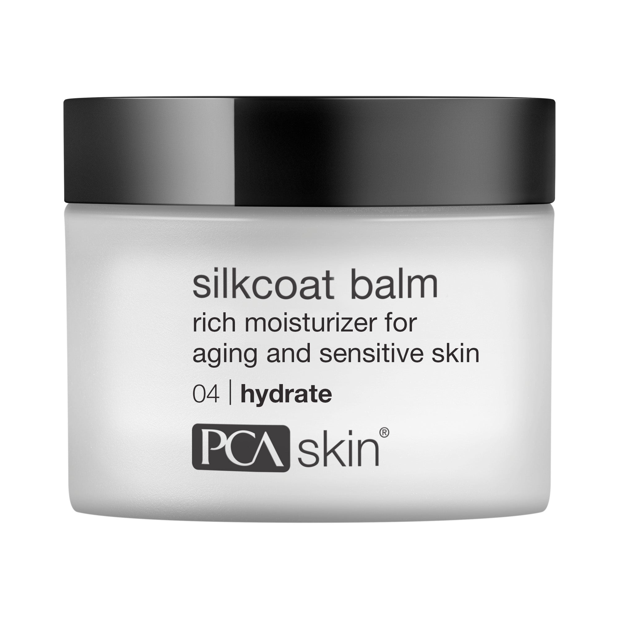 Jar of PCA Skin silkcoat balm on a white background