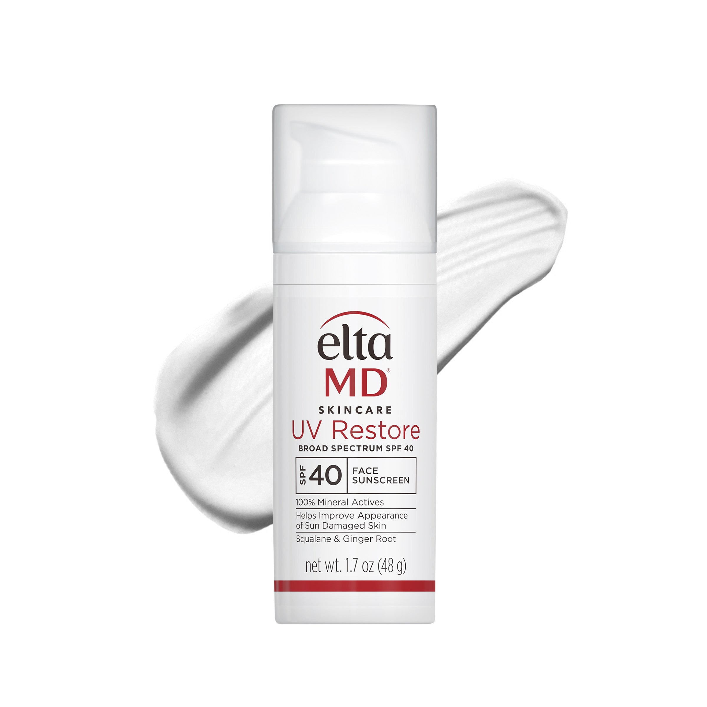 Eltma MD UV Restore sunscreen bottle on a white background