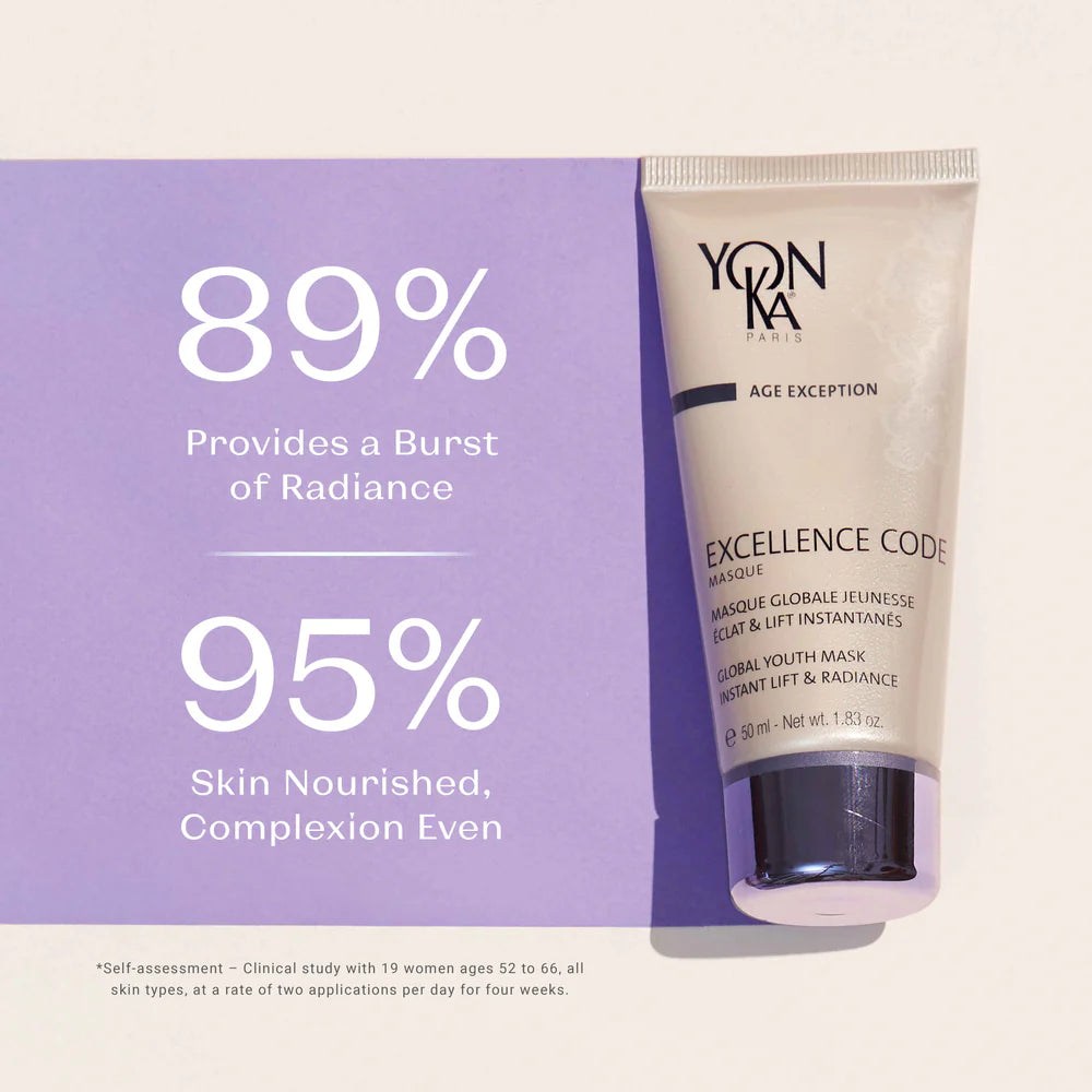 Yon-Ka skincare product with text on a purple background