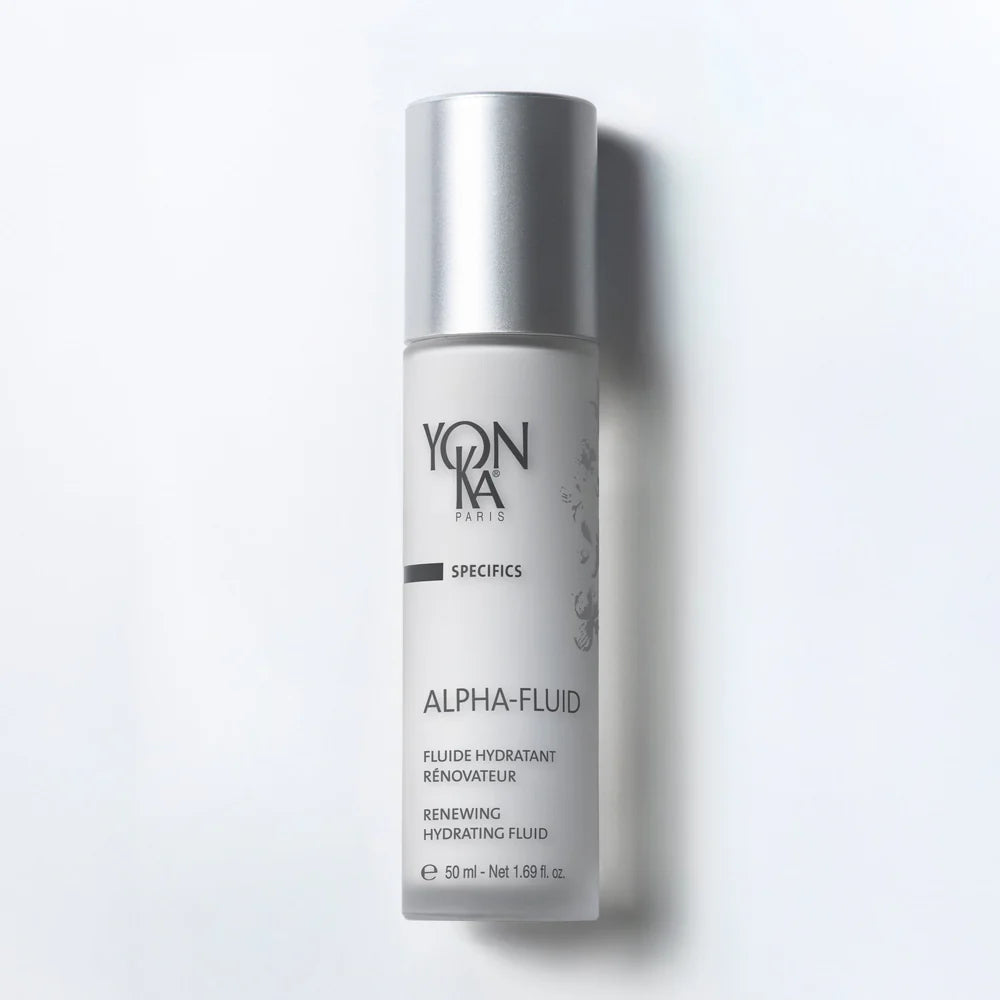 Yon-Ka Alpha-Fluid skincare bottle on a white background